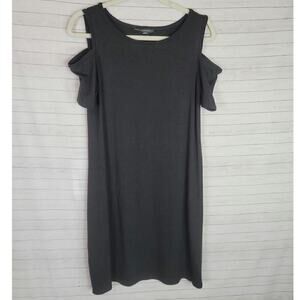 WHITE HOUSE BLACK MARKET BLACK COLD SHOULDER SHEATH DRESS, SZ MEDIUM